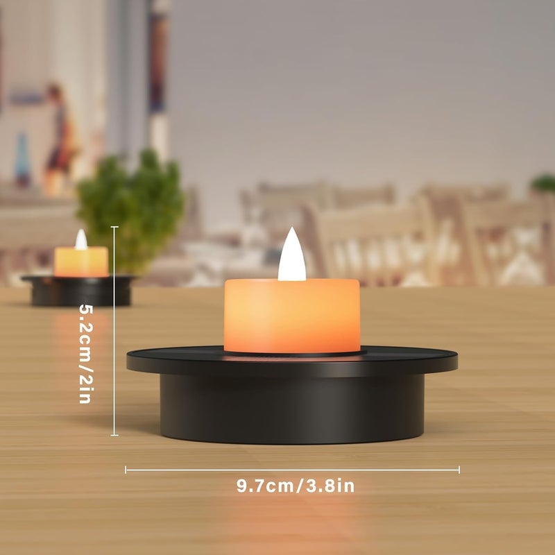 UUFFOO Small Solar Floating Pool Lights 5-Pack, 2 Inch Solar-Powered Floating Candle Tealights for Pools, Pond, Garden & Patio, Auto On/Off, Flickering Ambiance for Outdoor Decor - Image 2